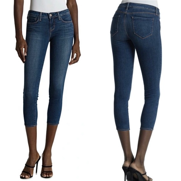 NWT L’AGENCE Dark Wash Stretch Denim Low Rise Ankle Crop Capris Skinny Jeans 27‎ - Picture 3 of 7